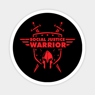 Social Justice Warrior (SJW) - funny shield, helmet and swords warrior Magnet